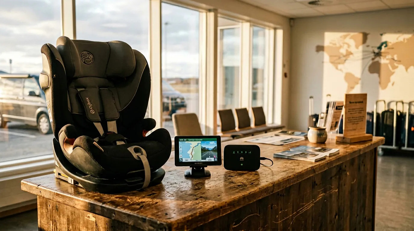 Дополнительное оборудование на стойке проката — кресла, навигаторы, роутеры