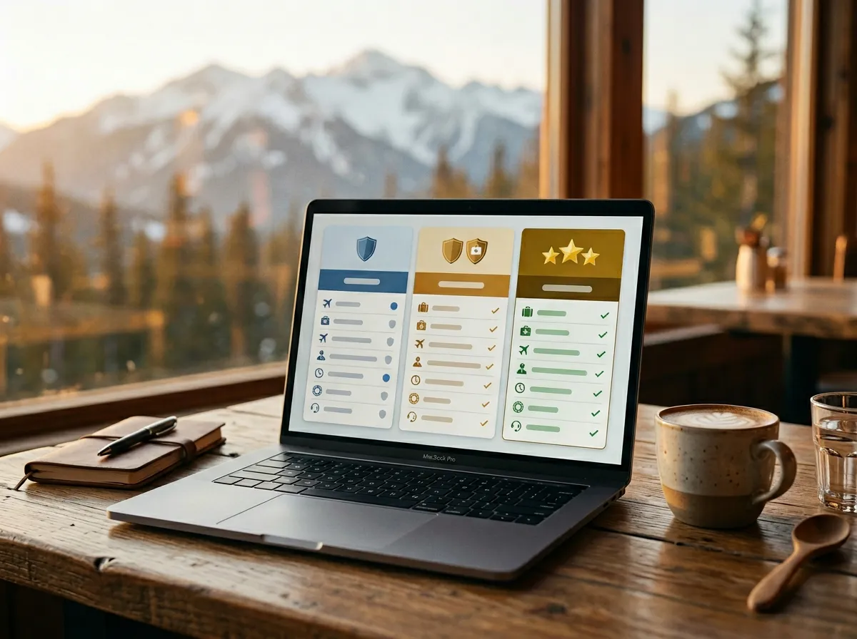 Экран агрегатора с выбором страховки — разница между уровнями