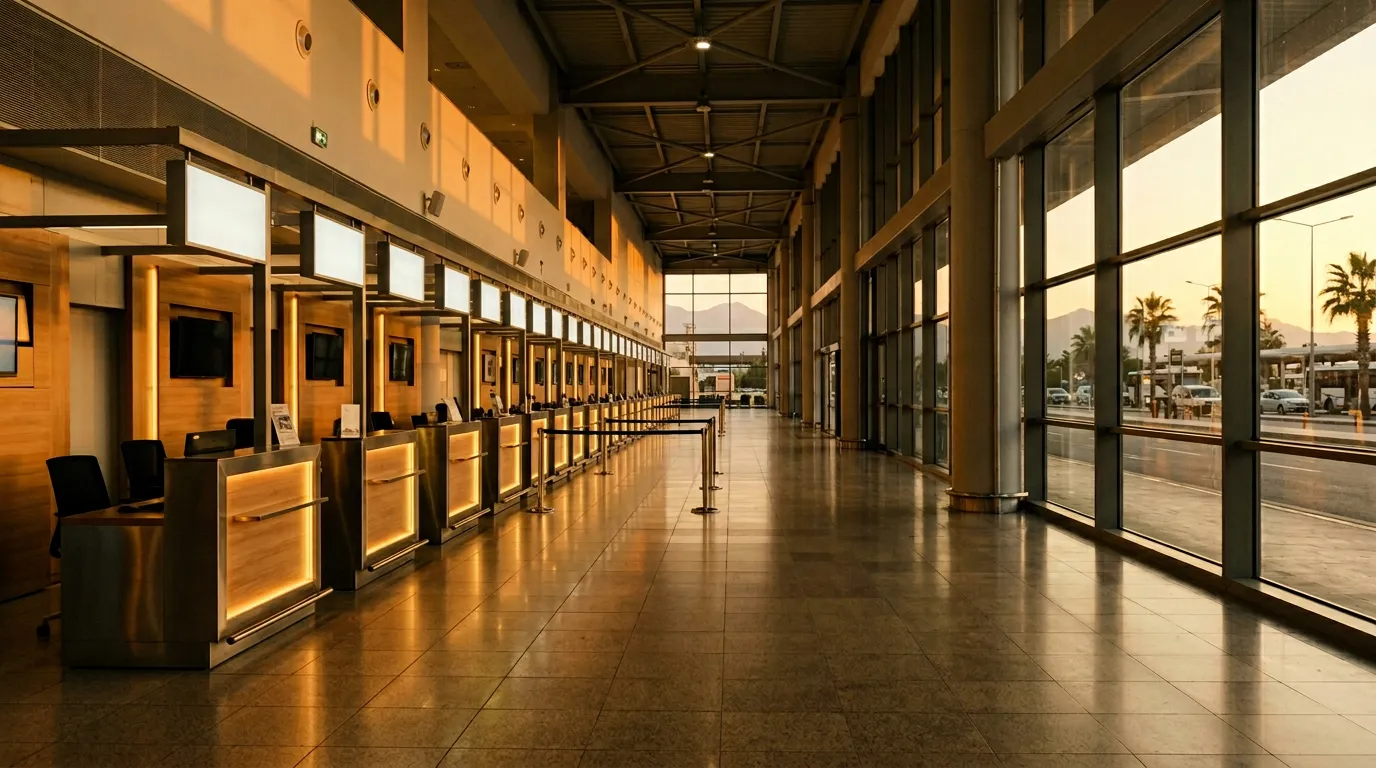 Зона прокатных компаний в аэропорту Антальи