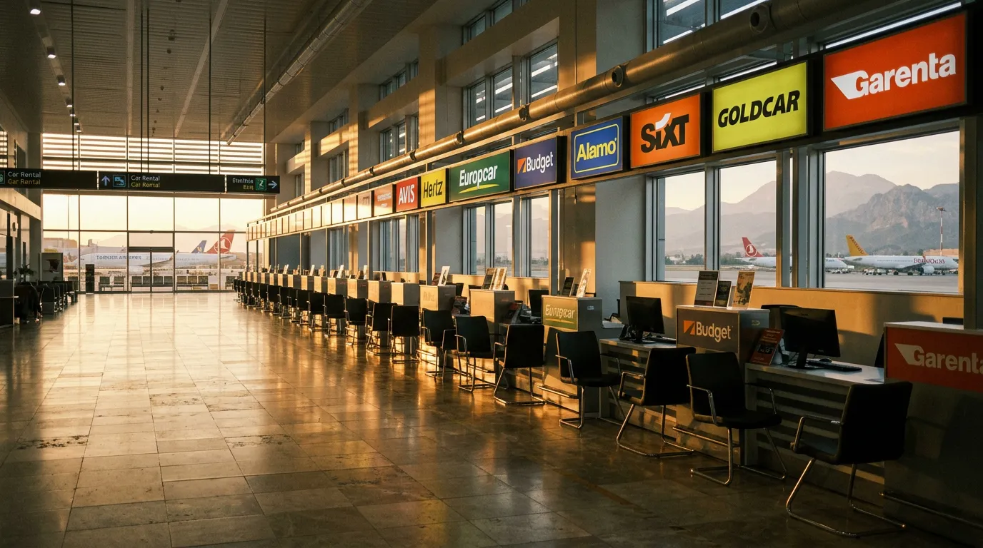 Стойки прокатных компаний в аэропорту Антальи