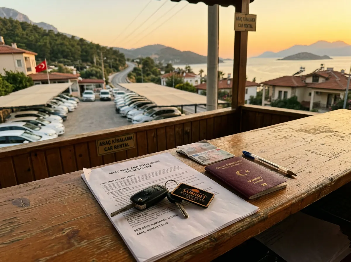 Молодой водитель получает ключи от арендованного авто в Турции